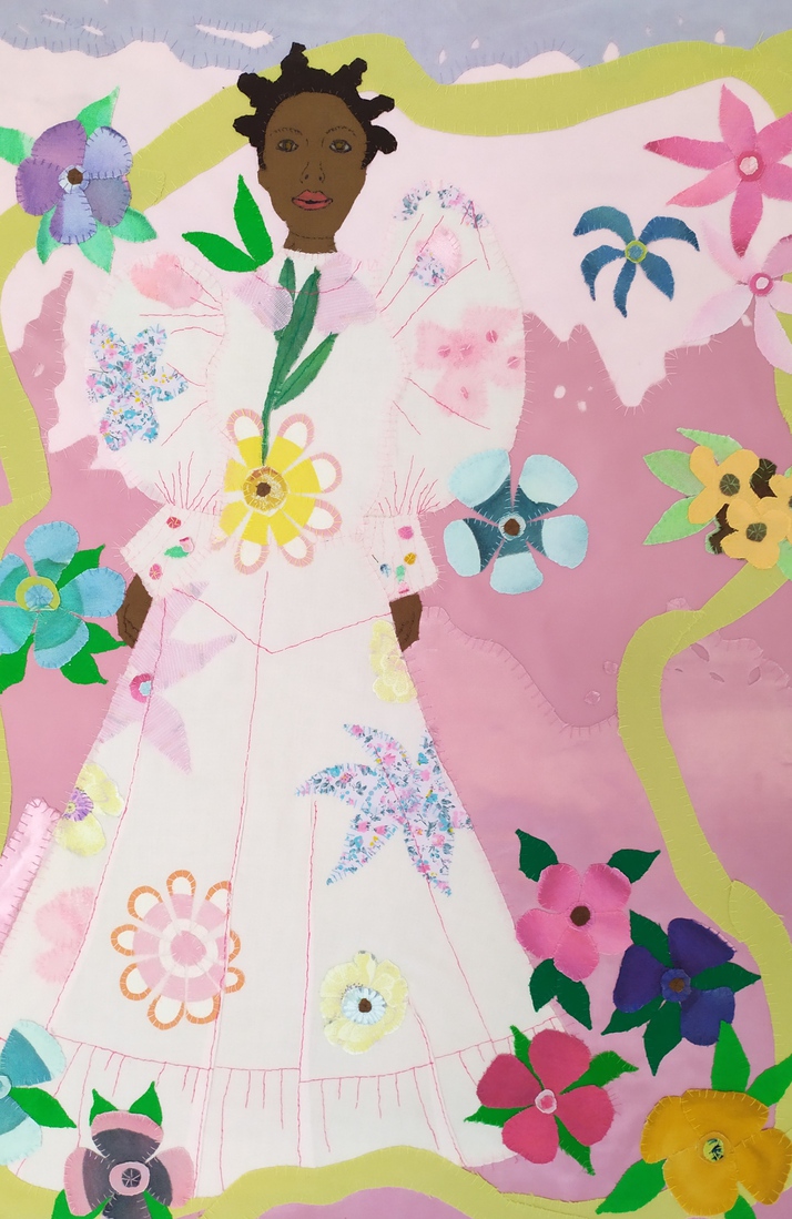 Dame met bloemen
