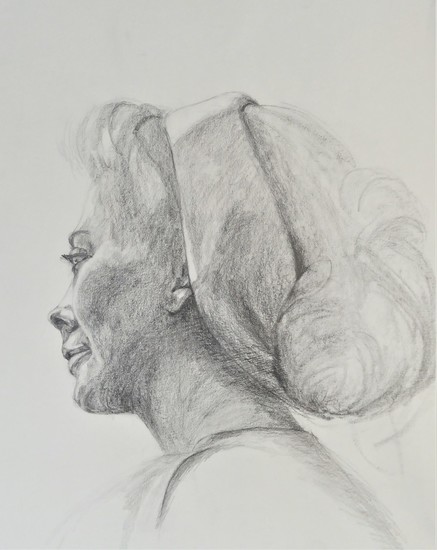 Dawn portret en profil met haarband