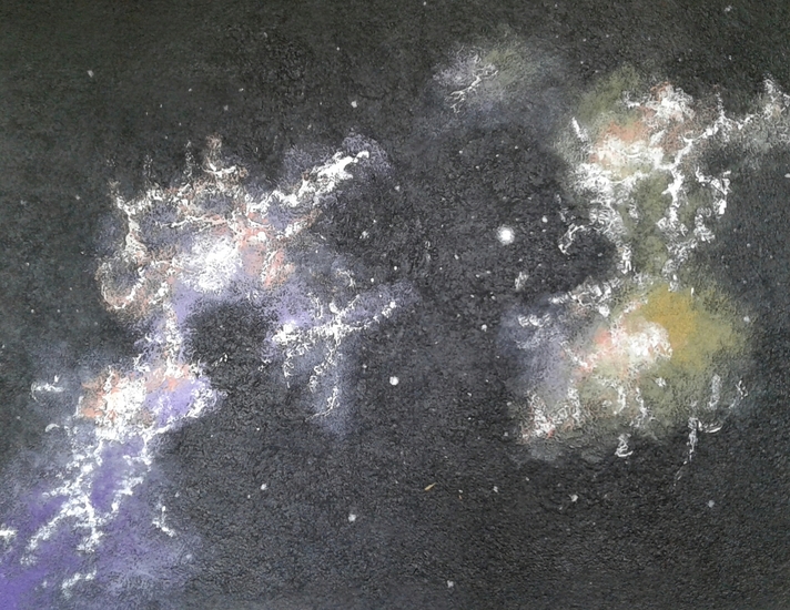 Nevel in paars oranje en geel