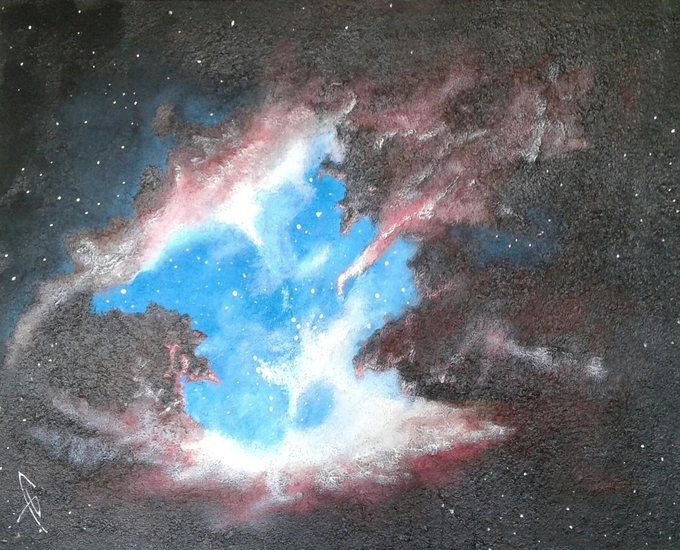 Doorkijk tussen nevels