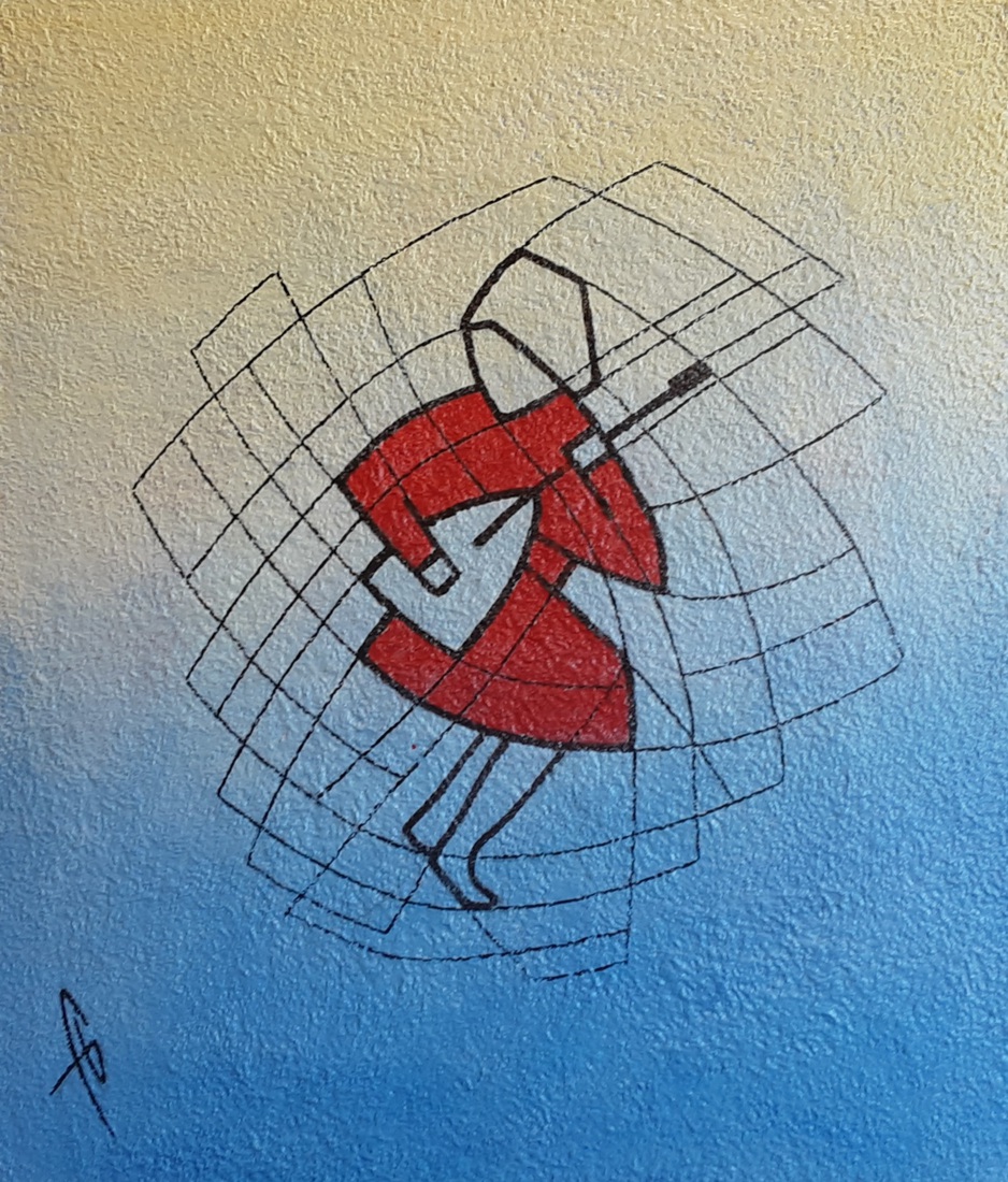 Mandolinespeelster. Uit de serie muzikanten