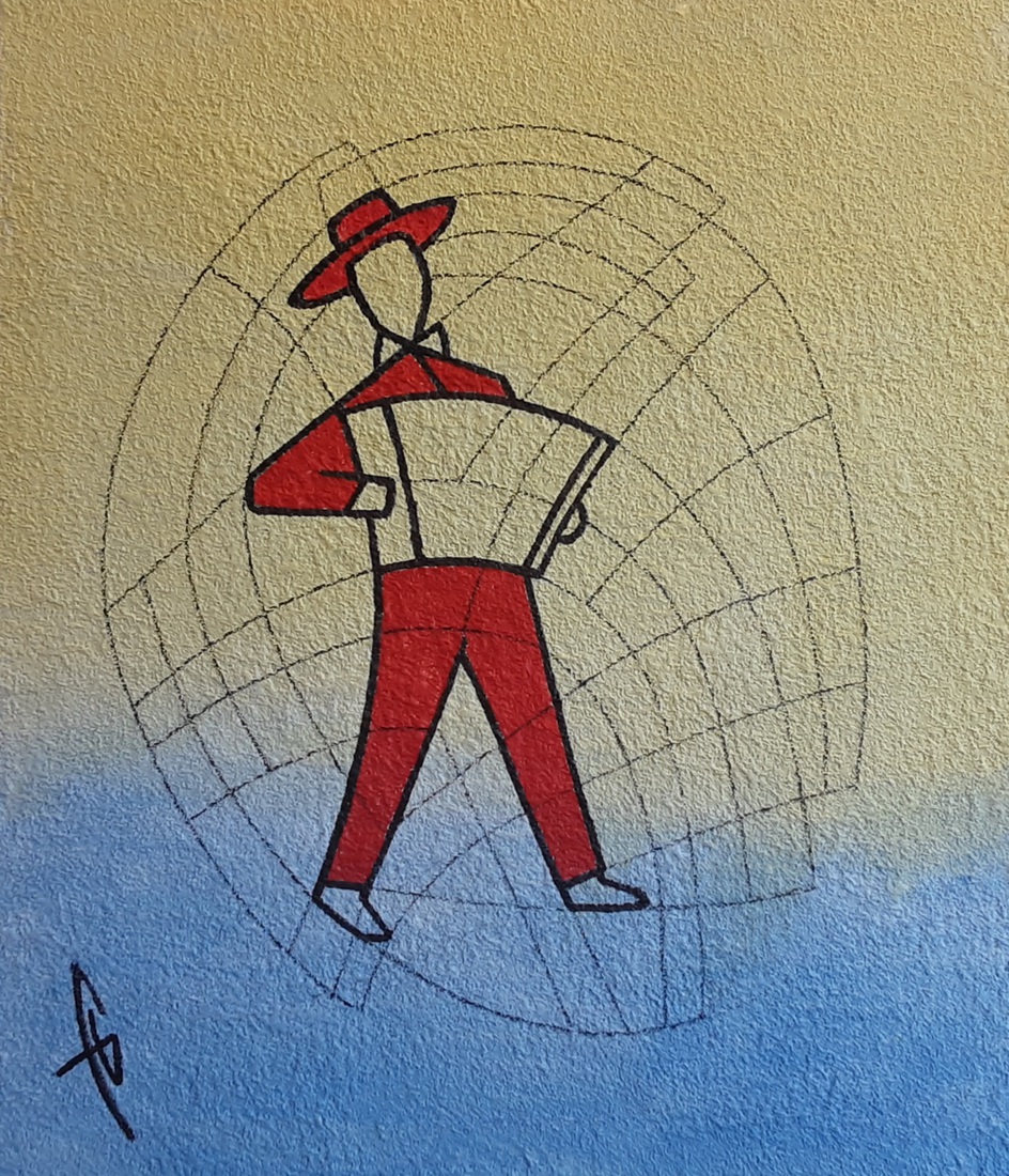 Accordionspeler uit de serie muzikanten