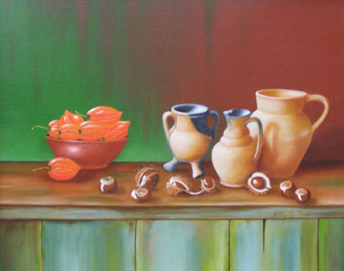 portugese kannen met kastanjes