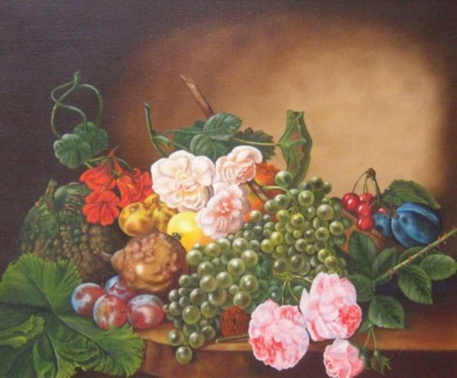 bloemen fruit en vlieg