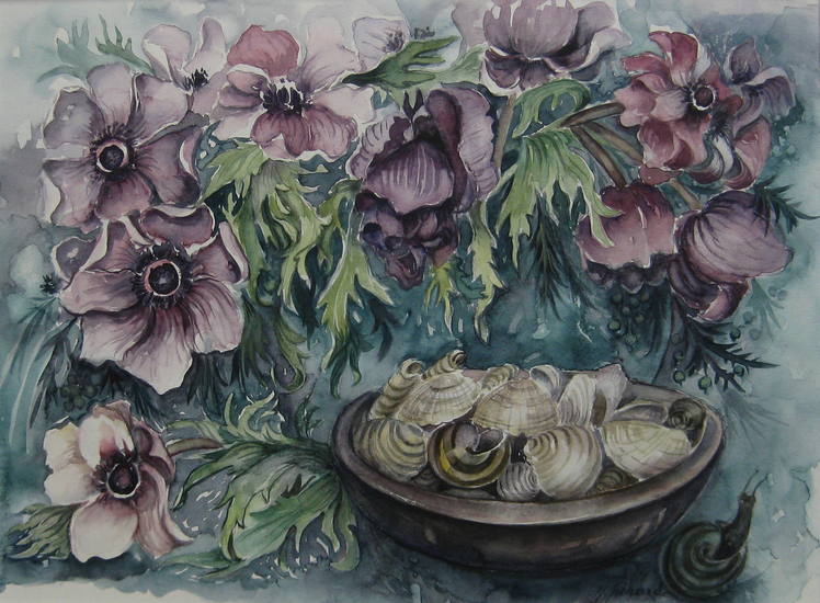 Anemonen met slakken