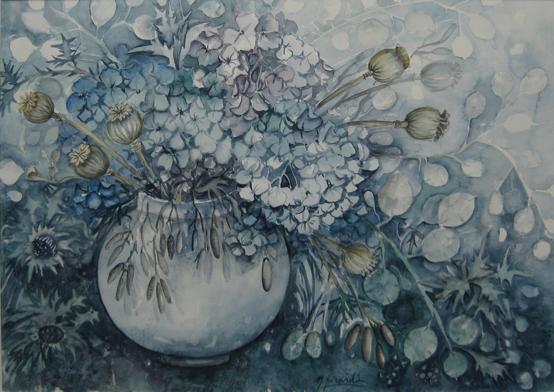 Hortensias in blauw
