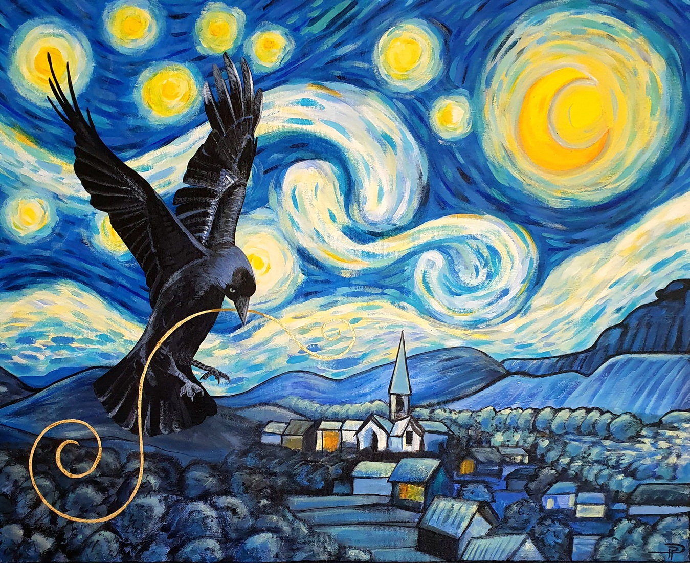 Parody op van Gogh's sterrennacht