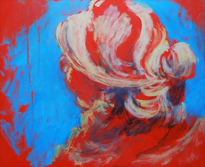 Portret oranje/blauw