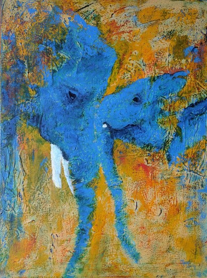 Moeder en kind (olifanten)