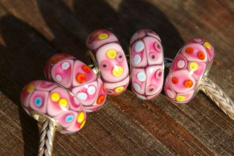 Set Glasbedels Roze Paars