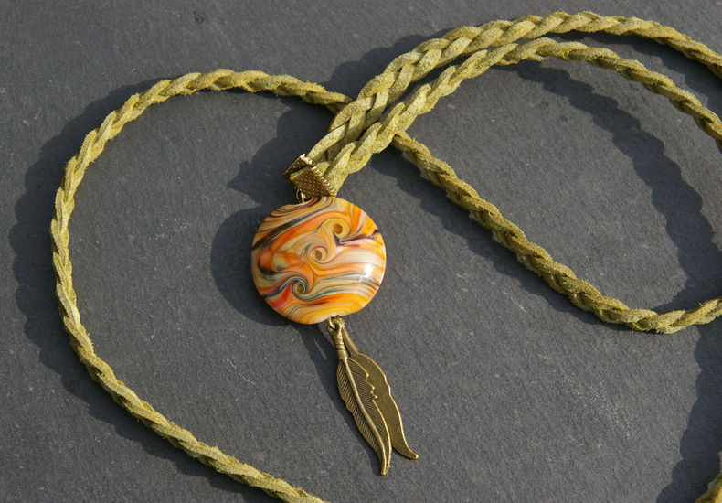 Swirly groen roze oranje bruin