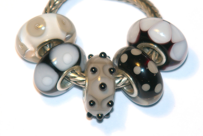 Set Glasbedels Zwart Wit