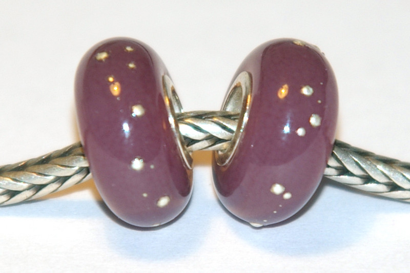 Set Glasbedels Paars Zilverdraad