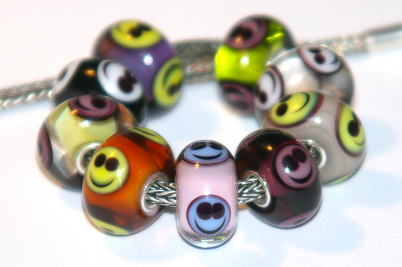 Set Glasbedels Smiley's 9