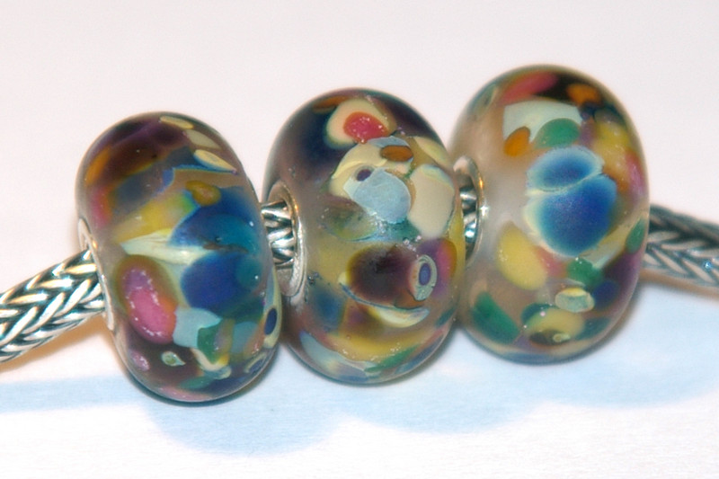 Set Glasbedels geëtste bloementuin