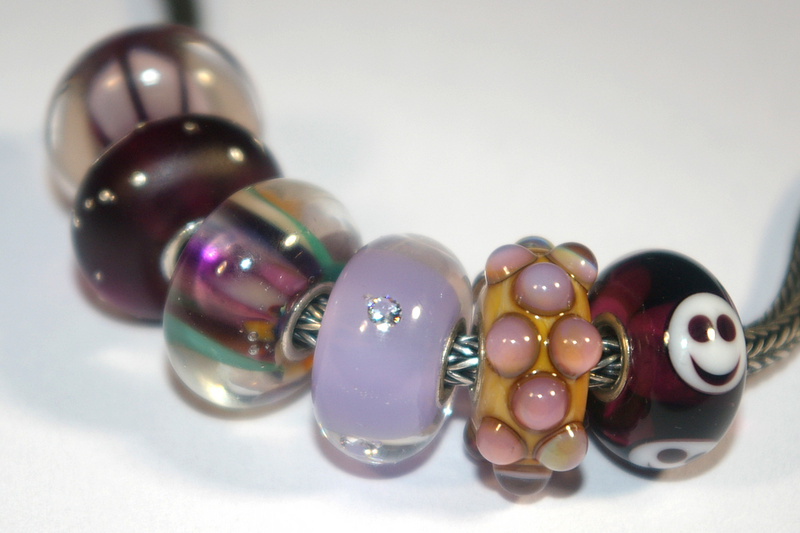 Set Glasbedels 6xPaars