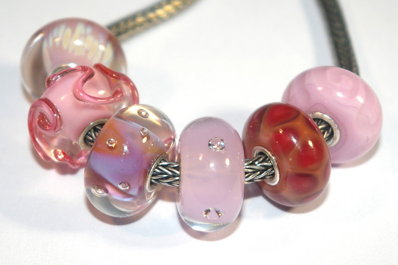 Set Glasbedels 6xRoze