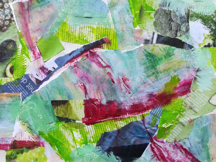 Collage green-red-text