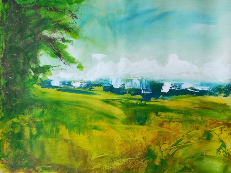 Landschap met gele velden