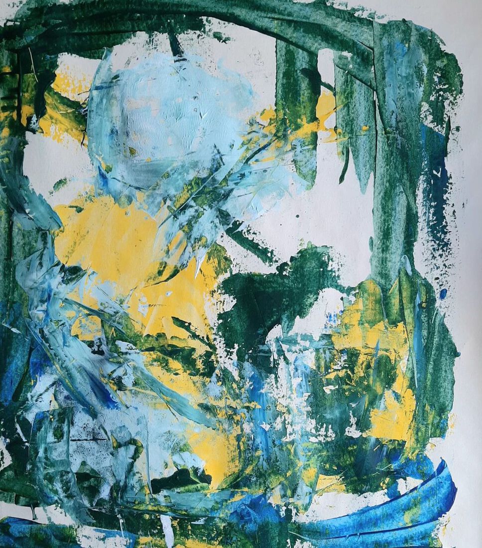 Abstract in blue yellow