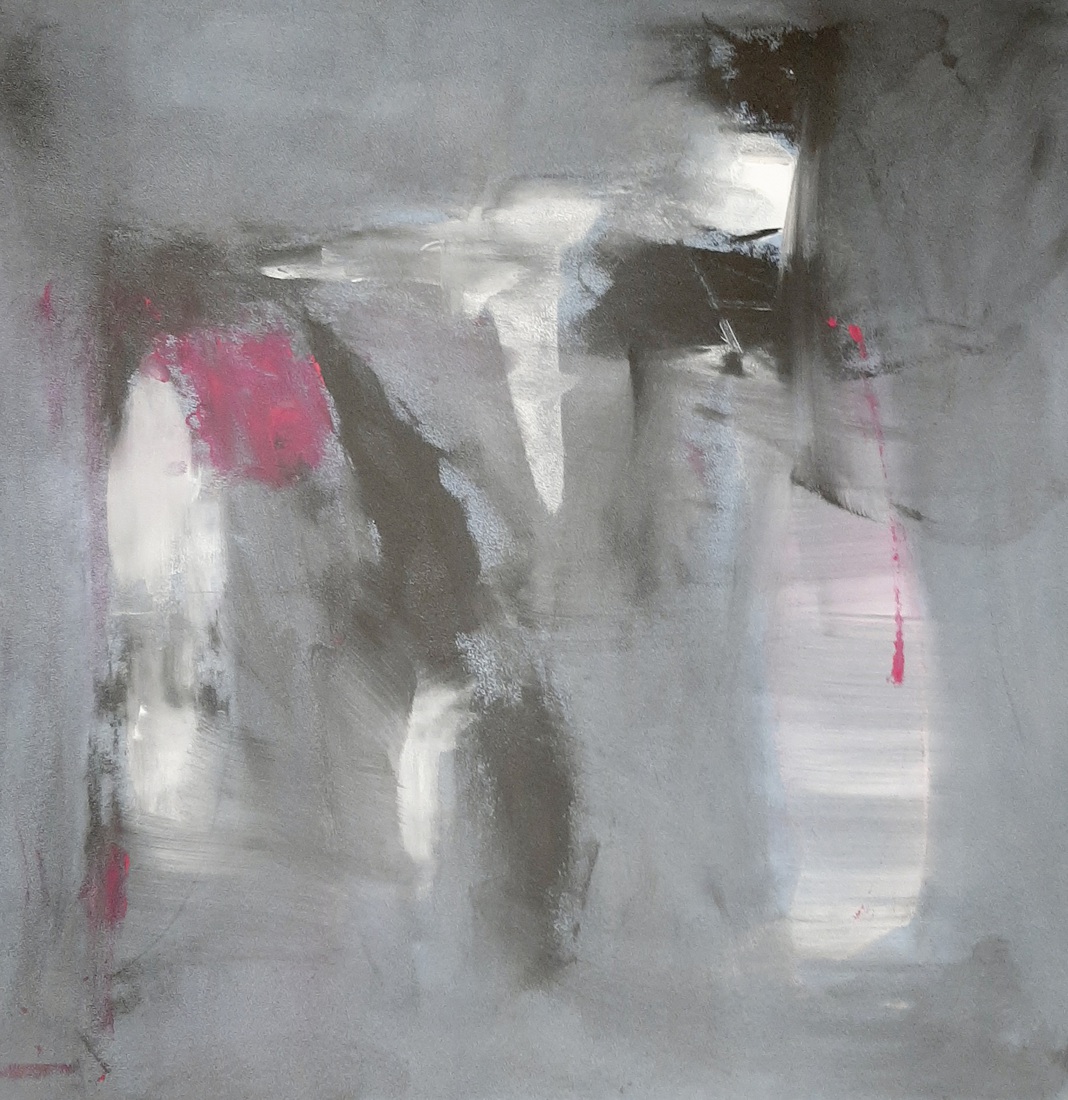 Gray figures with color accent