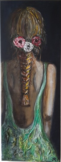 Vrouw in groene jurk