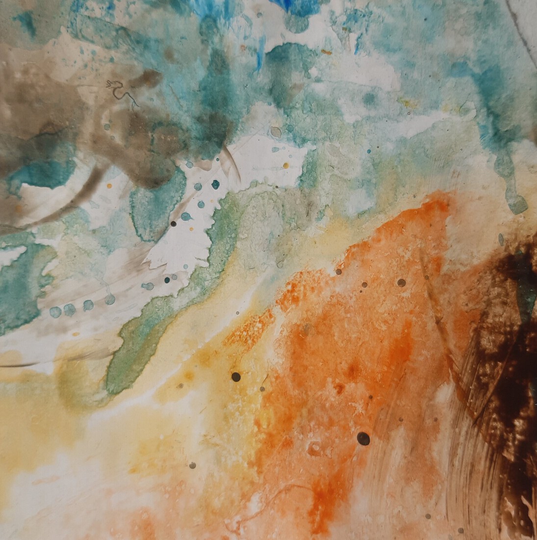 Spats in blauw, bruin, oranje/geel (3)