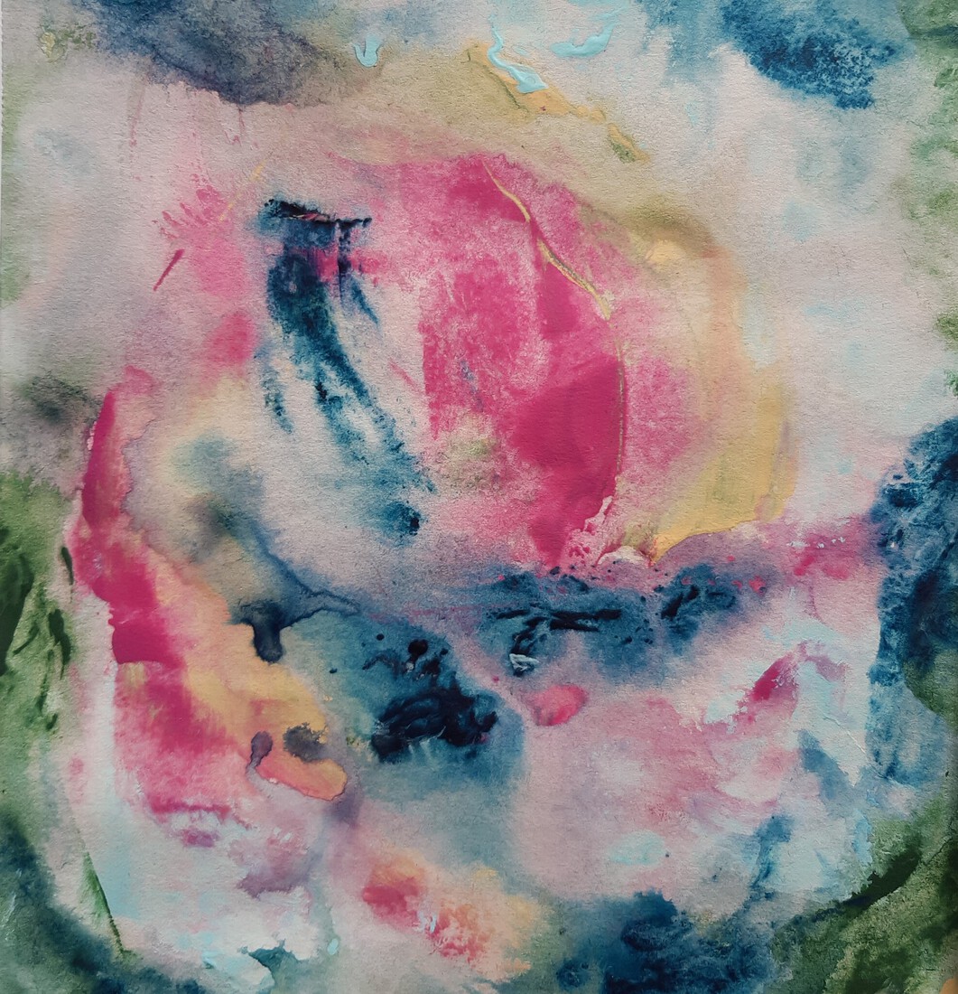 Spats in blauw, roze en groen (7)