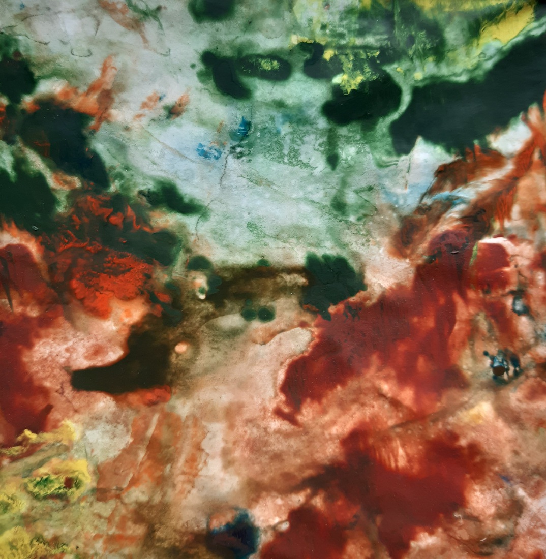 Spats in groen en oranje