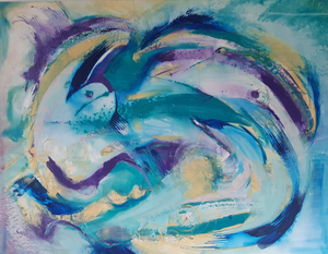 diverse abstracte werken, waaronder 'Spats' miniwerkjes op papier