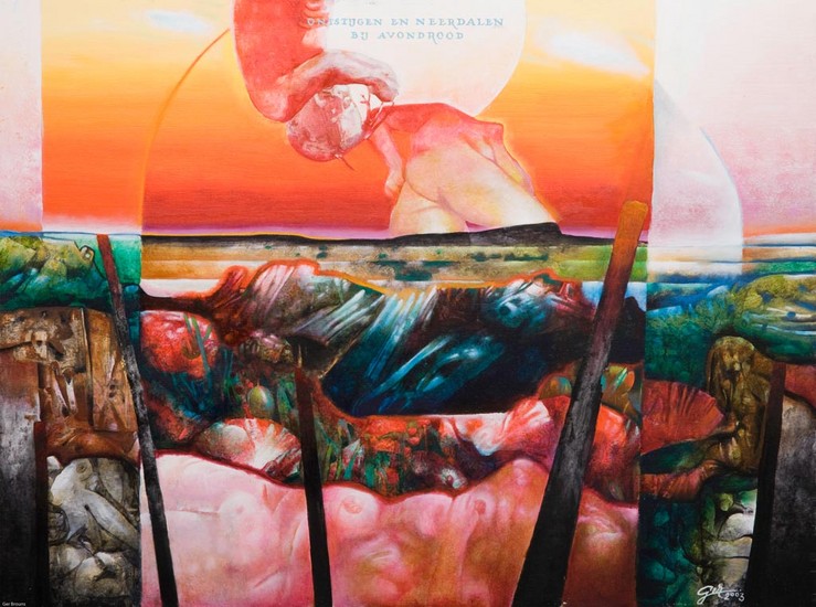 Ontstijgen en neerdalen bij avondrood