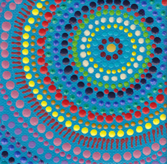 dotpainting blue half circle