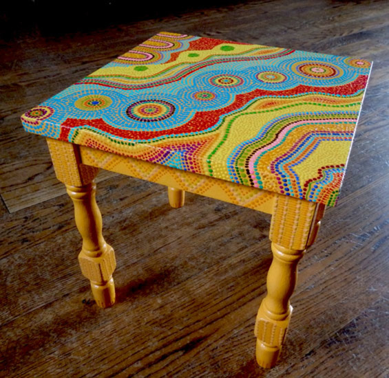 side table square orange