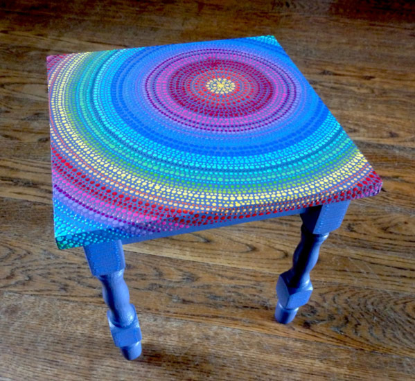 bijzettafeltje vierkant blauw