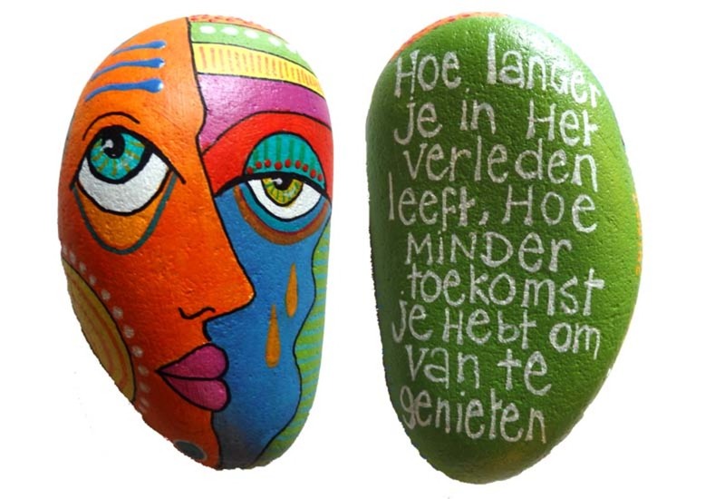 painted rock with quote