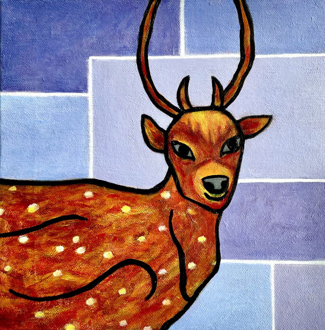 Tweeluik vrolijk hertenduo - 1