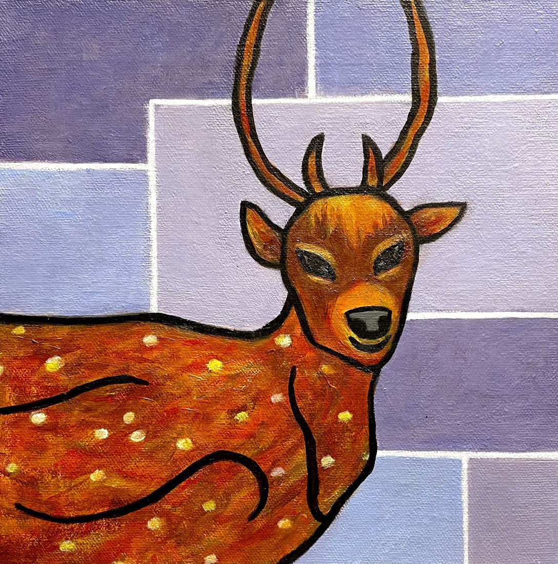 Tweeluik vrolijk hertenduo - 1