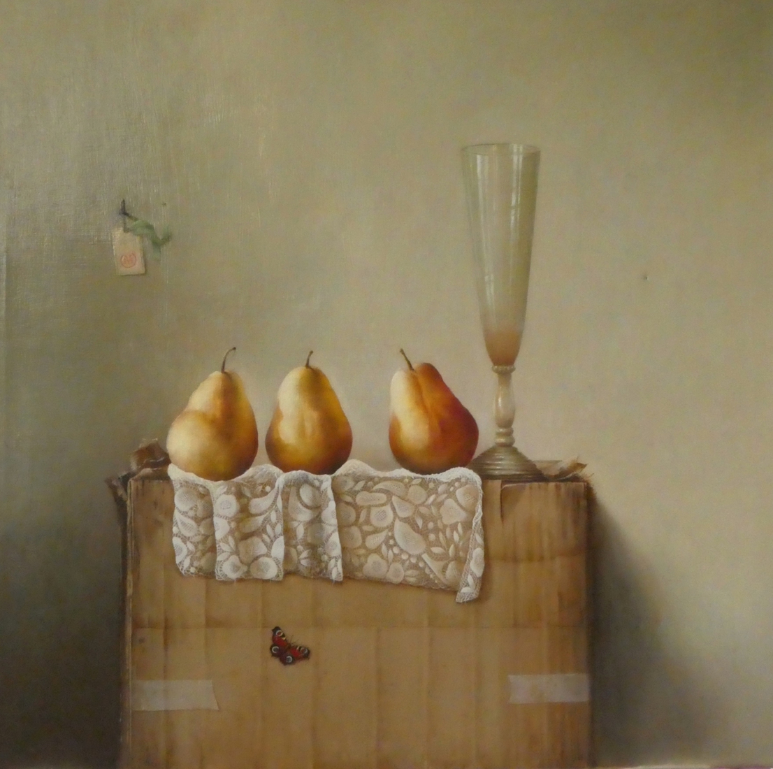 Peren, kant en glas - Pears, lace and glass