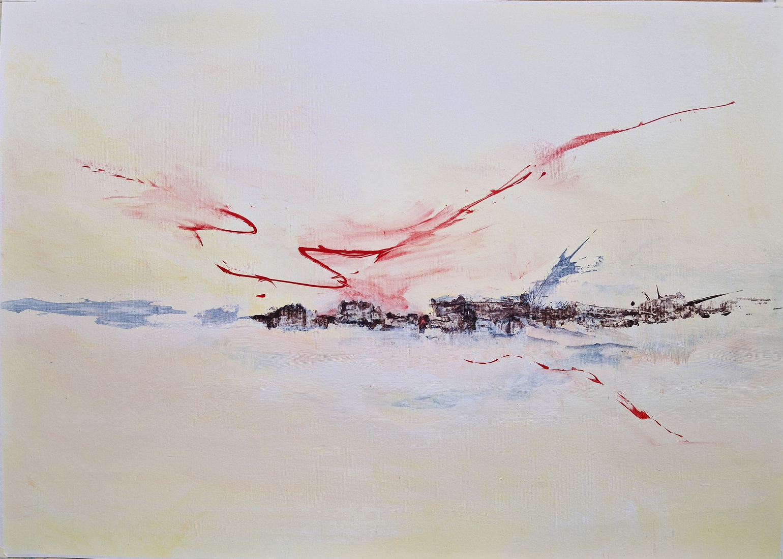 Rode lijn in de lucht