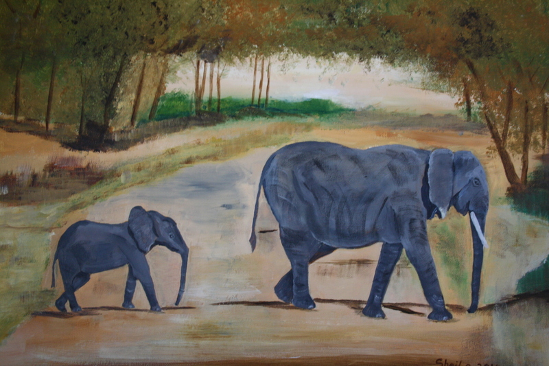 Olifant met jong