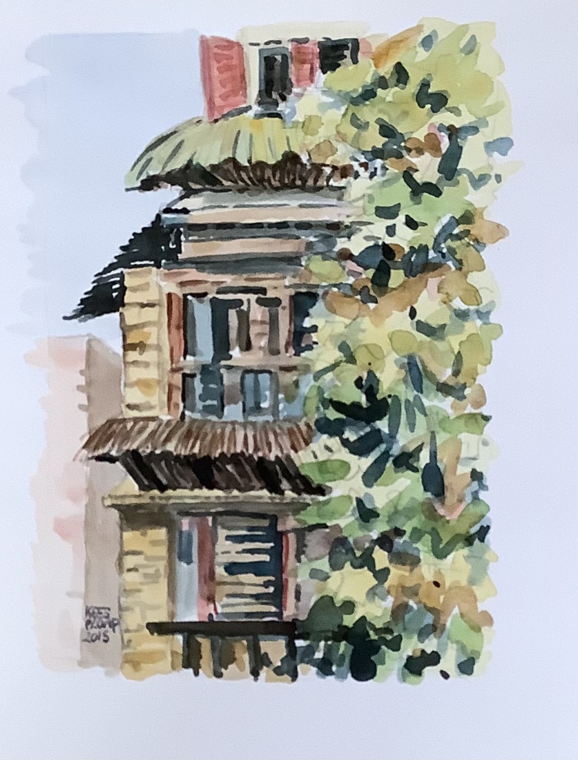 Straatbeeld in Nepal 