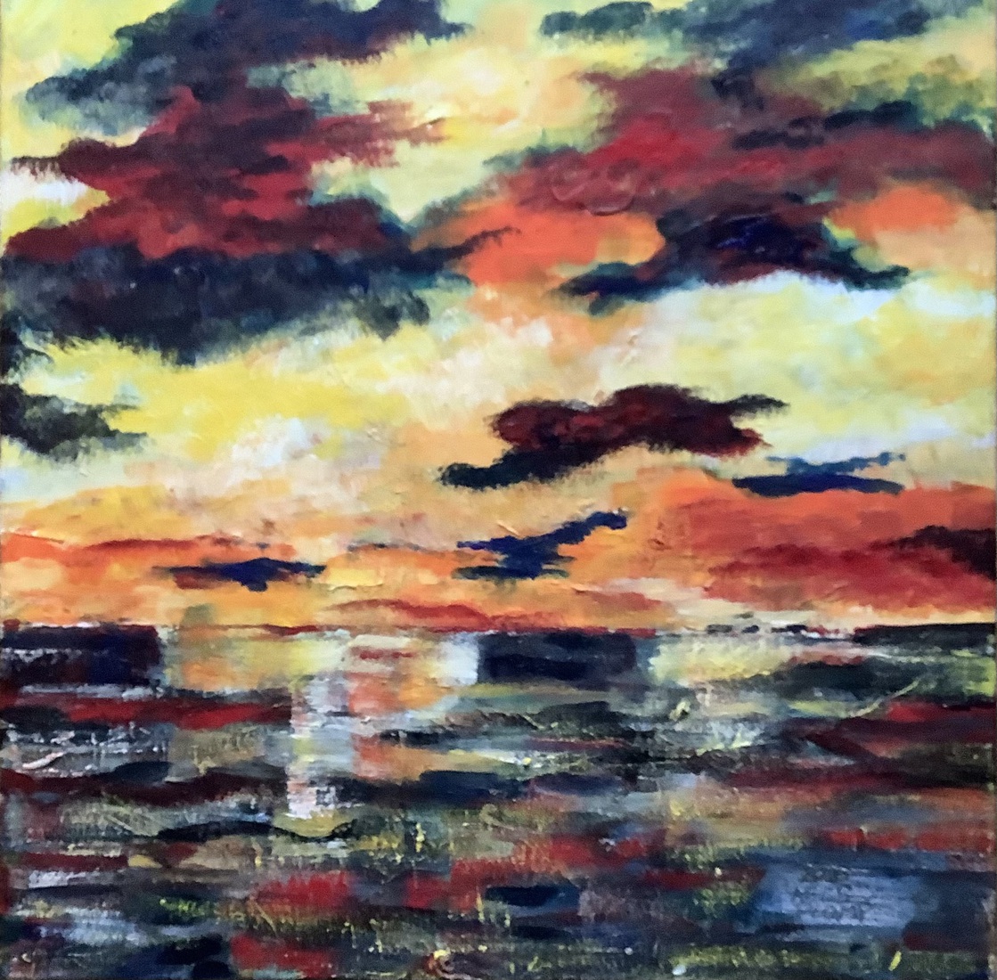 Rivier bij zonsopgang 