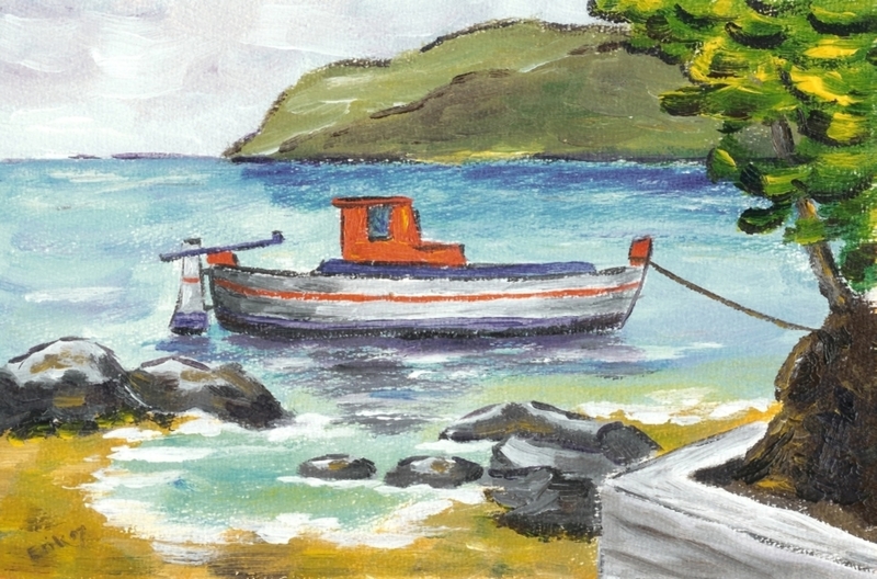 Vissersboot bij Fourni (Griekenland)