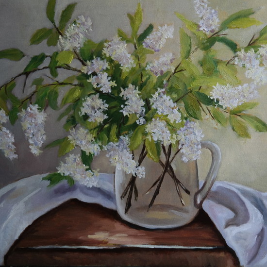 Stillife with bird-cherry