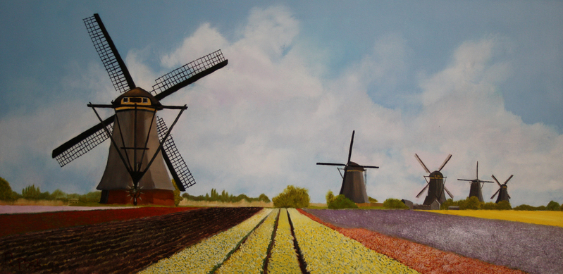 Windmills and flowers