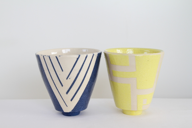 Duo in geel en blauw