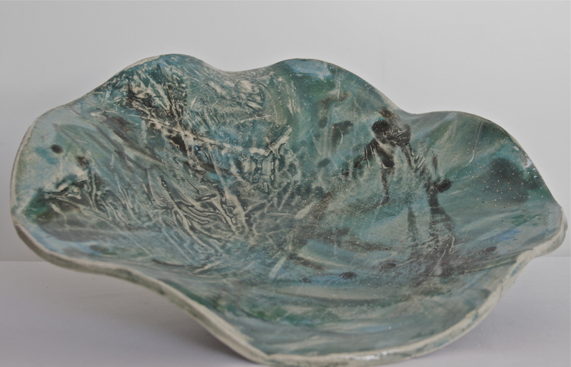 zee-schaal met wieren