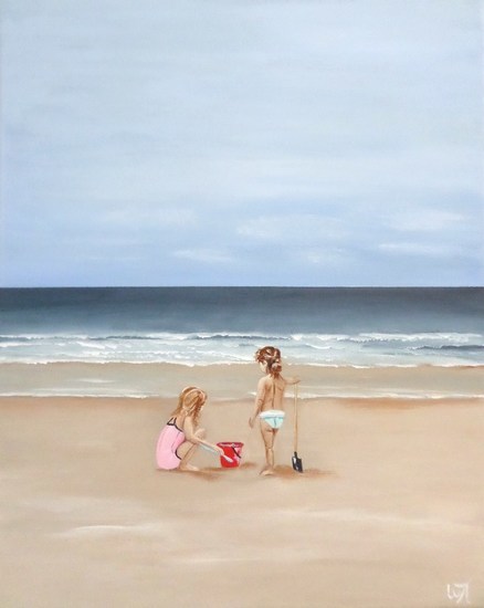 Twee meisjes op het strand