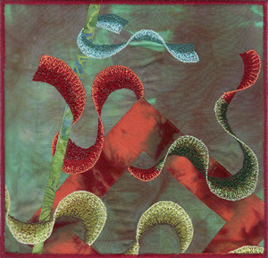 Kaarten van textiel en mixed media