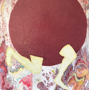 Strakke vormen met gebruik van structuur en pouring acrylverf